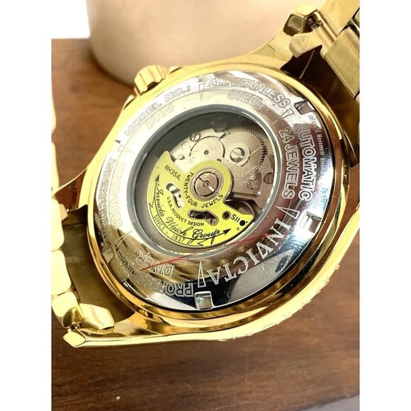Invicta Men's Watch 2305 Pro Diver Automatic Blue Dial Gold MISSING THE BEZEL - Picture 6 of 14